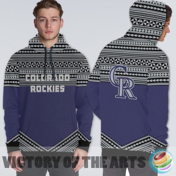 Simple Color Floral Colorado Rockies Hoodie