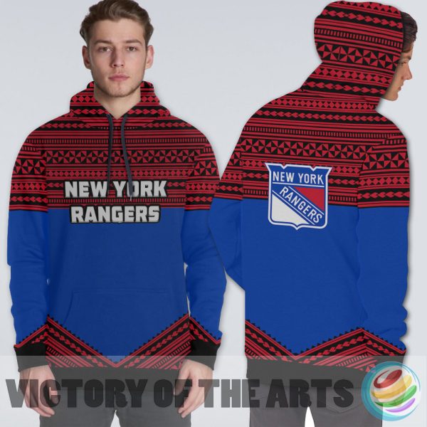 Simple Color Floral New York Rangers Hoodie