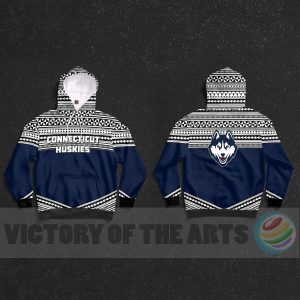 Unique Simple Color Floral Connecticut Huskies Hoodie